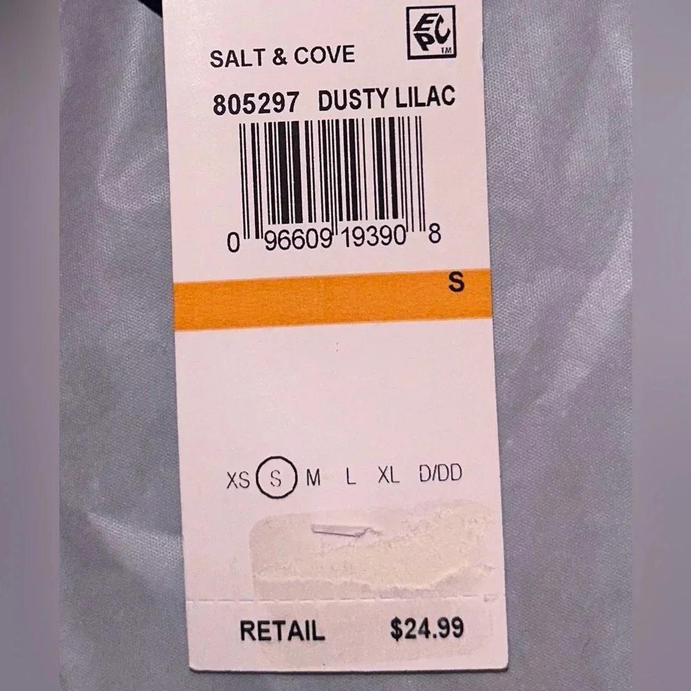 NWT Salt and Cove Dusty Lilac Bathing Suit Juniors Top Size Small